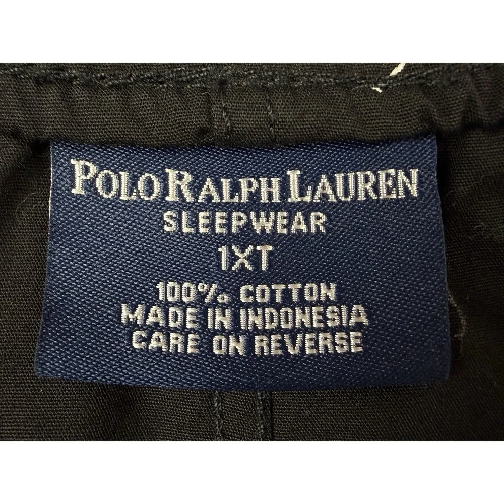 Polo Ralph Lauren Pajama Pants Bottom Mens 1XT (38x32) Black AOP Pony Logo‎
